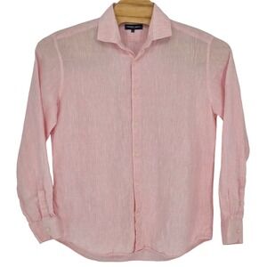 Frescobol‎ Carioca Mens XXL 100% Italian Linen Long Sleeve Button Shirt Pink